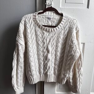 Hippie Rose Womans Crop Sweater - Cream - Size XL